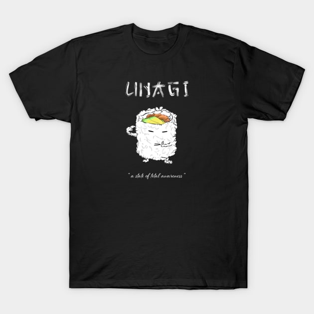 Unagi - salmon skin roll black T-Shirt by Uwaki